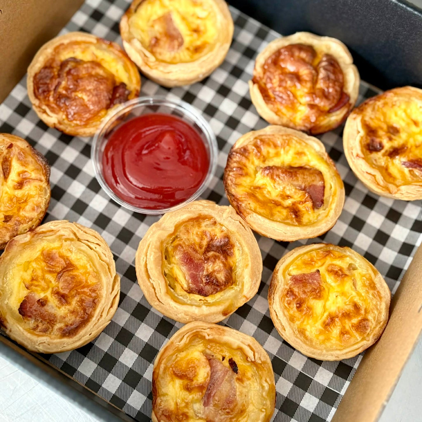 Gluten Free House Made Bacon and Egg Savouries Platter