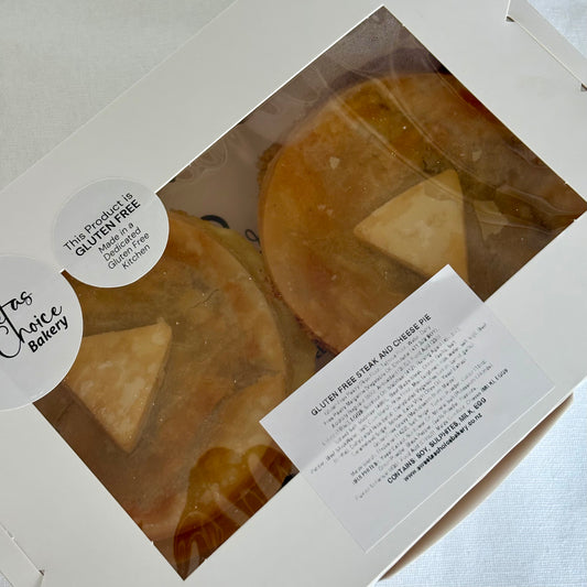 GLUTEN FREE Frozen Steak and Cheese Pie Two Pack
