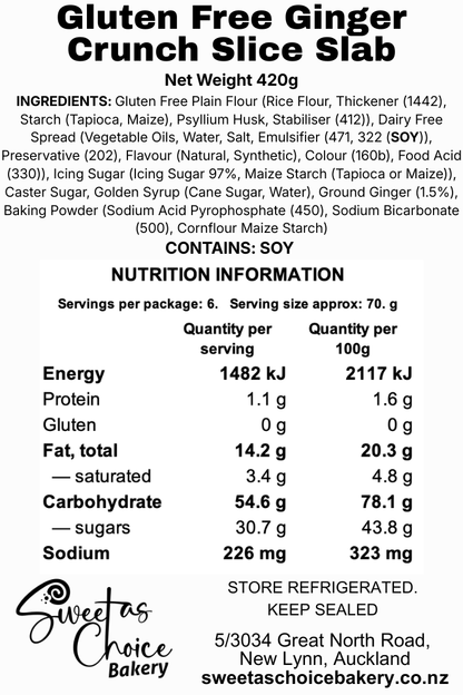 GLUTEN FREE Ginger Crunch (Dairy Free By Ingredient)