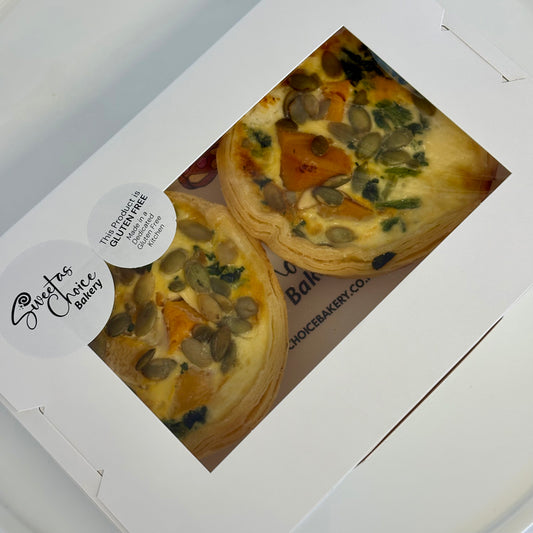 GLUTEN FREE Frozen Pumpkin, Spinach and Feta Quiche Two Pack