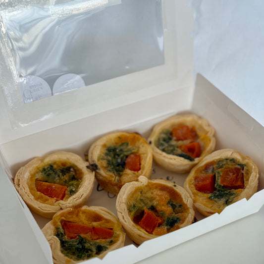 GLUTEN FREE Frozen Pumpkin and Spinach Mini Quiche Six Pack