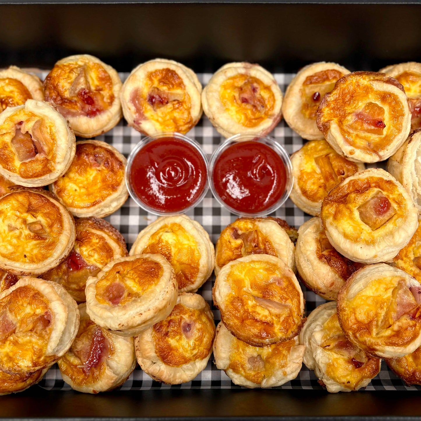 House Made Kumara and Cranberry Quiches Platter